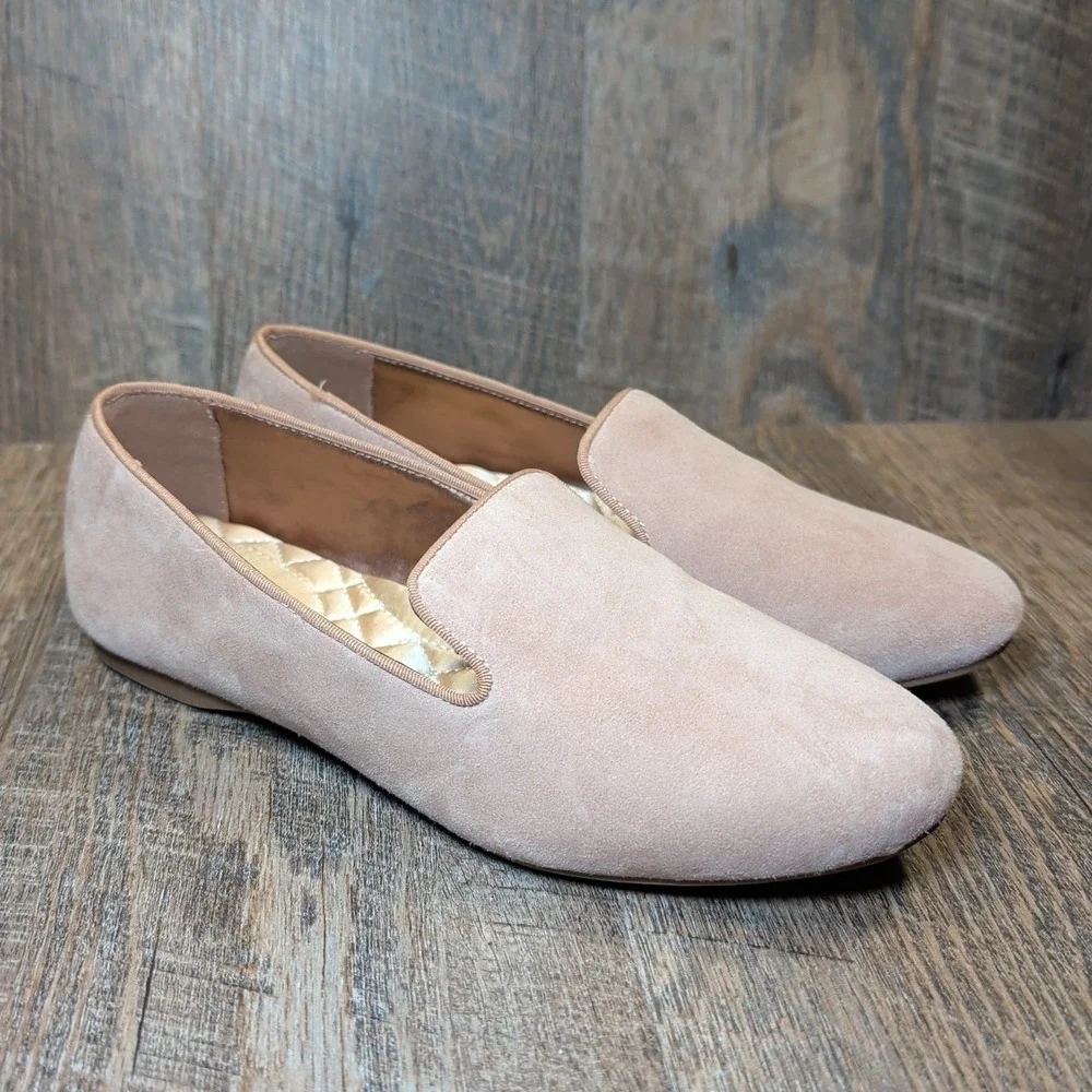 Birdies Velvet Flats Womens Sz 6.5 Latte Slip-On Ballet Starling Quilted Insole